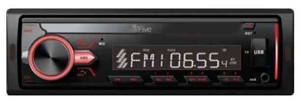 Автомагнитола FIVE F24R (1din/красная/Bluetooth/USB/AUX/SD/FM/4*50)