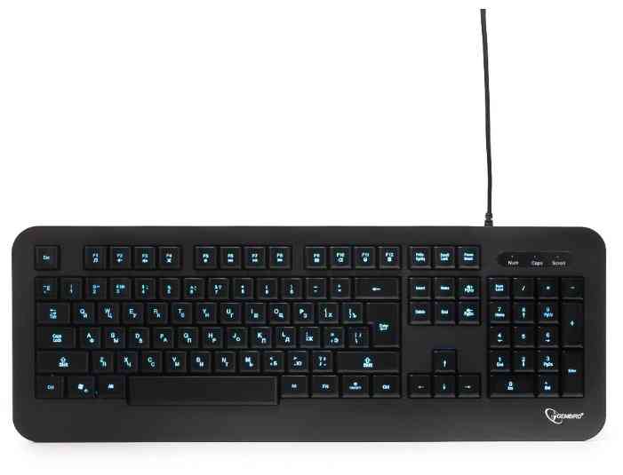 GEMBIRD KB-230L, USB, черн, 104кл, подсвет 3 цв, каб 1.45м клавиатура