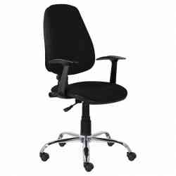BRABIX Comfort MG-322 кресло, хром, регулируемая эргономичная спинка, ткань, черное, 532558