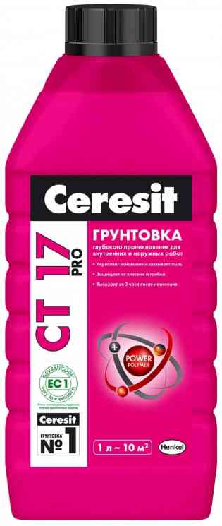 Грунтовка СТ 17 PRO Церезит д/впитыв основ 1л.