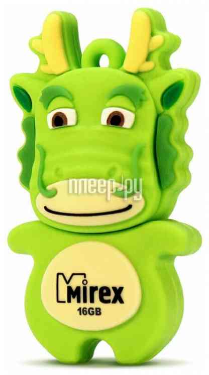 MIREX Flash drive USB2.0 16Gb DIGITAL KIDS, 13600-KIDGDR16, Dragon Green, RTL