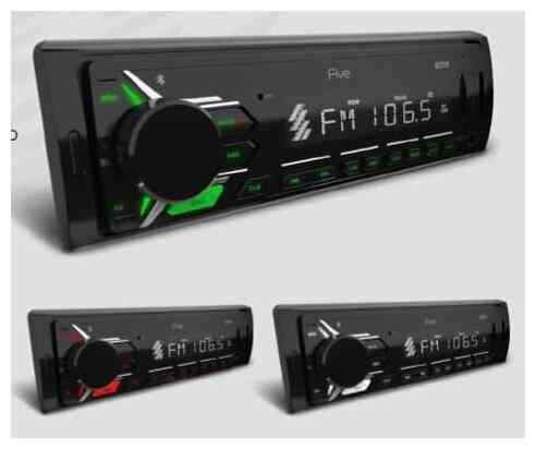 Автомагнитола FIVE F26G (1din/зеленая/Bluetooth/USB/AUX/SD/FM/4*50)