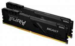 KINGSTON DDR4 8Gb FURY BEAST Black PC21300/2666MHz, CL16, 1.2V, KF426C16BBK2/8, KIT 2x4Gb, RTL