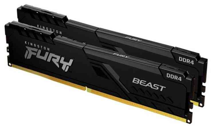KINGSTON DDR4 8Gb FURY BEAST Black PC21300/2666MHz, CL16, 1.2V, KF426C16BBK2/8, KIT 2x4Gb, RTL