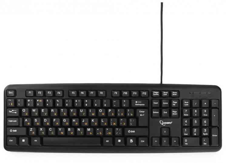 GEMBIRD KB-8320UXL-BL, черный, USB, кабель 2 м., 104 клавиши клавиатура