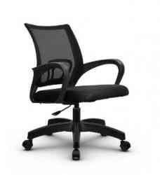 Офисное кресло МЕТТА CS-09, сетка, подлокотники, черный