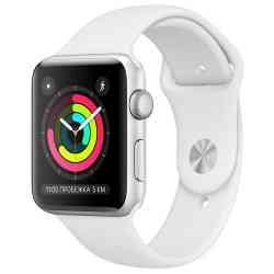 Apple Watch Series 3 42mm Silver Aluminum Case with White Sport Band