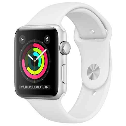 Apple Watch Series 3 42mm Silver Aluminum Case with White Sport Band