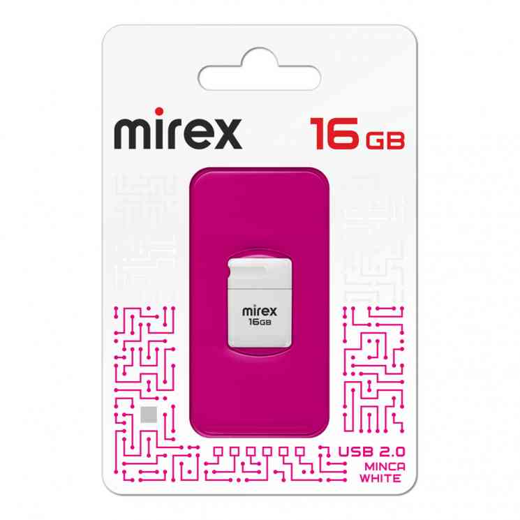 MIREX Flash drive USB2.0 16Gb Minca, 13600-FMUM-IW16, White, RTL