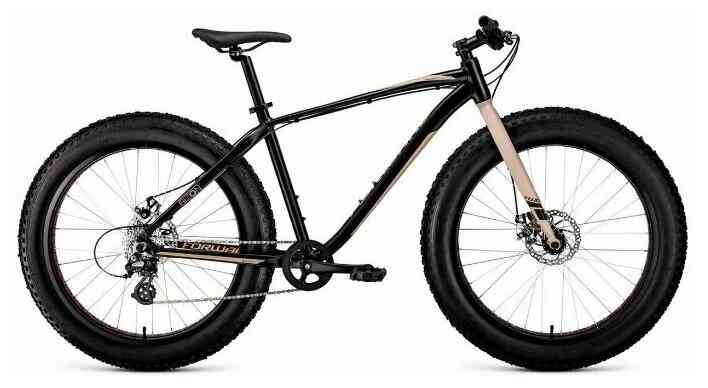 Велосипед FORWARD BIZON 26 (рост 18" 8ск.) 2020-2021, черный/бежевый