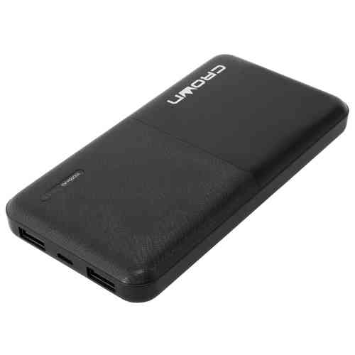 Внешний аккумулятор CROWN CMPB-604 black (10000 mAh, Li-Pol, вход:micro-USB-5В/2А; выход:USB-5В/2А)
