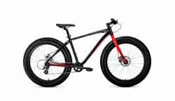 Велосипед FORWARD BIZON 26 (рост 18" 8ск.) 2020-2021, черный/красный