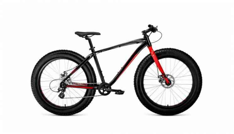 Велосипед FORWARD BIZON 26 (рост 18" 8ск.) 2020-2021, черный/красный