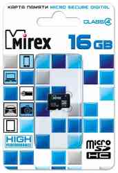 MIREX MicroSDHC 16Gb Class4 Без адаптера RTL