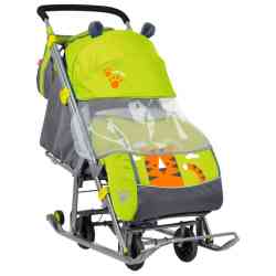 Коляска-санки "Ника детям 7" Тигр салат/лимон НД7 (2/1)