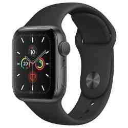 Apple Watch Series 5 40mm Space Gray Aluminum Case with Black Sport Band