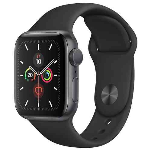 Apple Watch Series 5 40mm Space Gray Aluminum Case with Black Sport Band