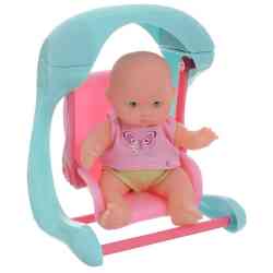 Пупсик 12см Крошка Тими на качелях 451166