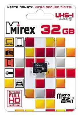 MIREX MicroSDHC 32Gb Class10 без адаптера, RTL