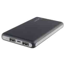 Внешний аккумулятор GEMBIRD GPB-102, 10000мА/ч, USB1: 2,1A, USB2: 2.1A, черный (2.4A Max)