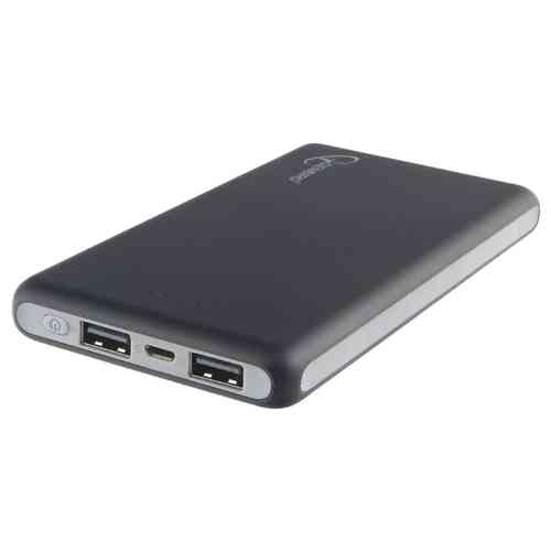 Внешний аккумулятор GEMBIRD GPB-102, 10000мА/ч, USB1: 2,1A, USB2: 2.1A, черный (2.4A Max)