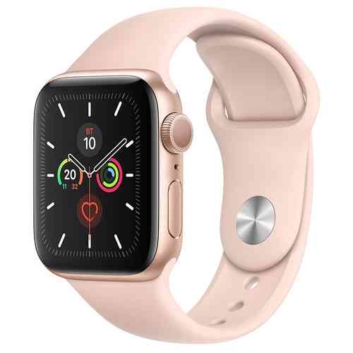 Apple Watch Series 5 44mm Gold Aluminum Case with Pink Sand Sport Band