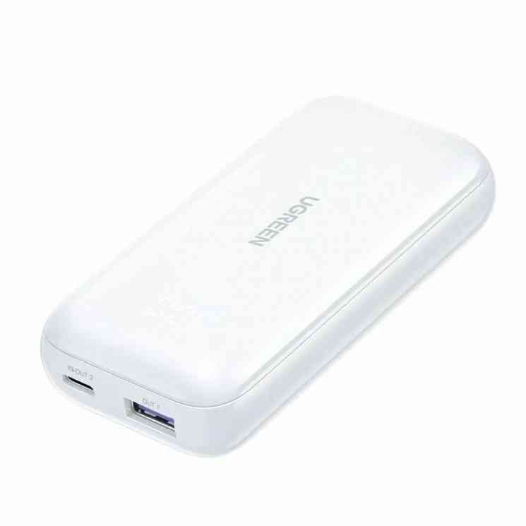 Внешний аккумулятор Ugreen PB501 (25189) 10000mAh Mini Quick Charging 30W с цифр экраном белый