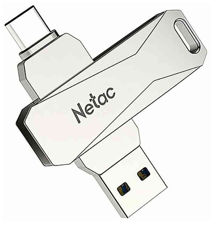 Флеш Диск Netac U782 64Gb <NT03U782C-064G-30PN>, USB3.0+TypeC, металлическая