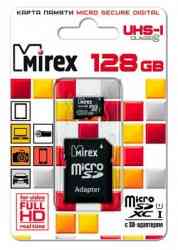 MIREX MicroSDXC 128Gb Class10 UHS-I 104Mb/s + Адаптер RTL