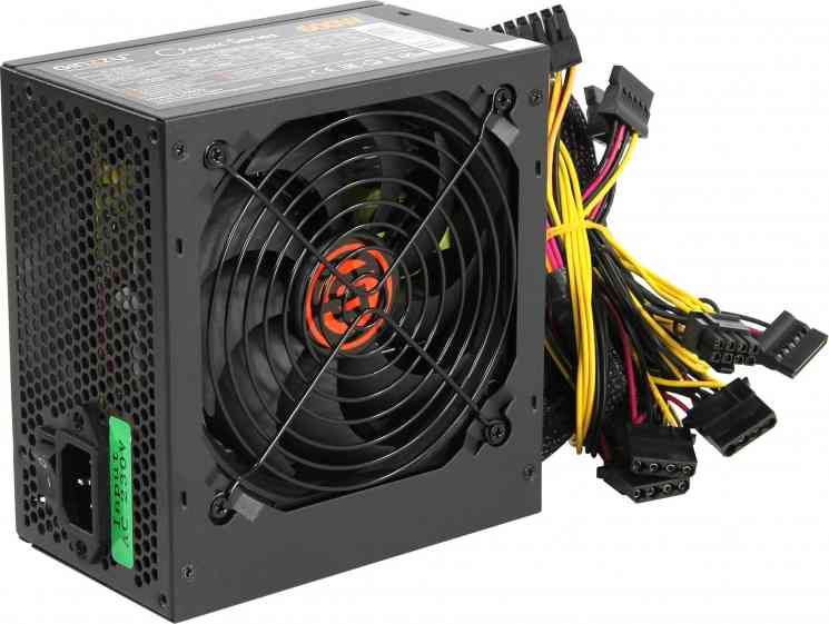 PSU GINZZU SB600 Standart Series, ATX v2.3, 600W, 120mm, 24+4pin, 3xSATA, 3xMolex, Black