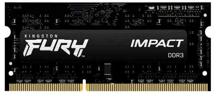 KINGSTON SODIMM DDR3 8Gb FURY IMPACT Black PC12800/1600MHz, CL9, 1.5V, 1.35V, KF316LS9IB/8, RTL