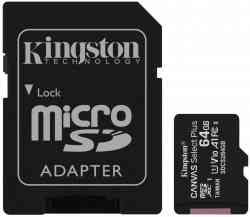 KINGSTON MicroSDHC 64Gb CANVAS Select, SDCS2/64GB, Class10 UHS-I до 100Mb/s, Adapter, RTL