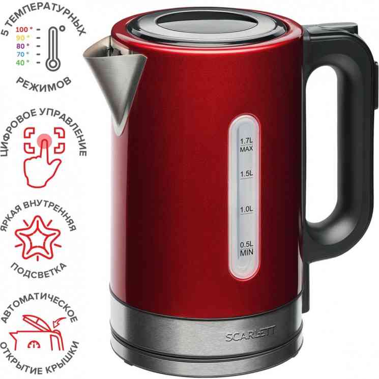 Scarlett SC-EK21S77 (красный) Чайник