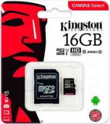 KINGSTON MicroSDHC 16Gb Class10 UHS-I U1 80Mb/s + Адаптер, RTL