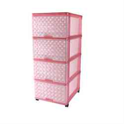 Комод сетка 4х секционный роз 04044