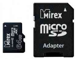 MIREX MicroSDXC 64Gb Class10 UHS-I + Адаптер RTL
