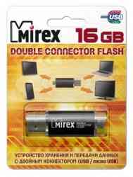 USB/microUSB флэш-накопитель с двойным разъёмом 16 ГБ Mirex SMART black 16GB (ecopack)