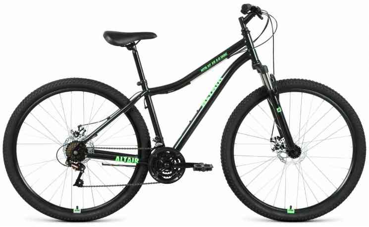 ALTAIR MTB HT 29 2.0 disc (рост 17' 21ск.) 2020-2021, черный/ярко-зеленый Велосипед