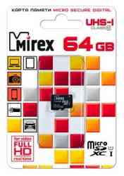 MIREX MicroSDXC 64Gb Class10 UHS-I без адаптера, RTL
