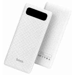 Внешний аккумулятор HOCO B20A 20000 мАч, 2USB, дисплей, фонарь, белый