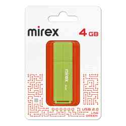 MIREX Flash drive USB2.0 4Gb Line, 13600-FMULGN04, Green, RTL
