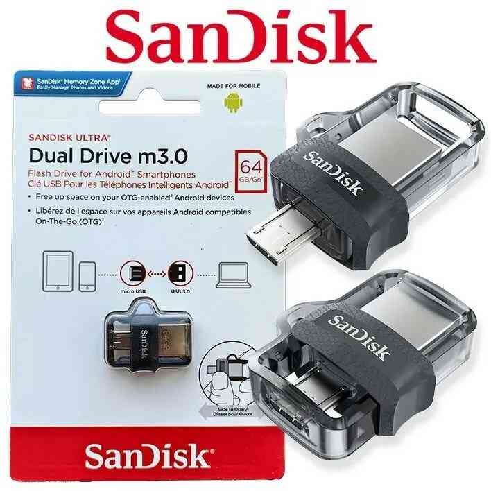 SANDISK Flash drive USB3.0 OTG 128Gb Ultra Dual M3.0, Type A/Micro B, R150Mb/s RTL