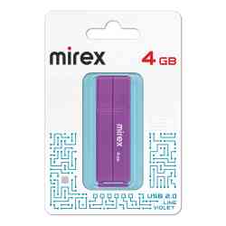 MIREX Flash drive USB2.0 4Gb Line, 13600-FMULVT04, Violet, RTL