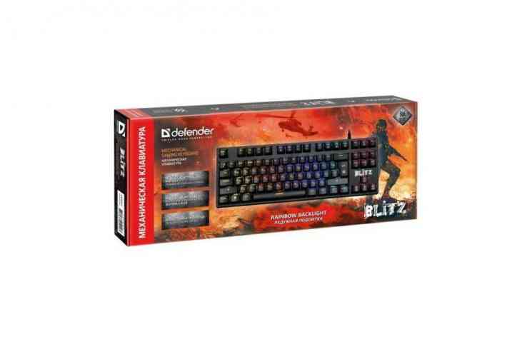 DEFENDER Механическая клавиатура Blitz GK-240L RU,Rainbow