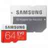 MicroSDXC 64Gb SAMSUNG EVO Plus, Class10 UHS-I U3 100Mb/s + Адаптер, RTL