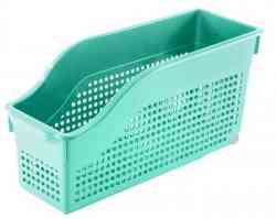 Контейнер "Лофт" хозяйственный на колесах узкий 355х130х170 мм (шалфей) (10) 6210/31