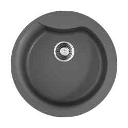 Omoikiri Yasugata 48R-PL, мойка, D48,5, гранит, платина