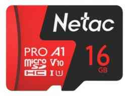 MicroSDXC 16Gb NETAC PRO, NT02P500PRO-016G-R, 100Mb/s, с адаптером, RTL