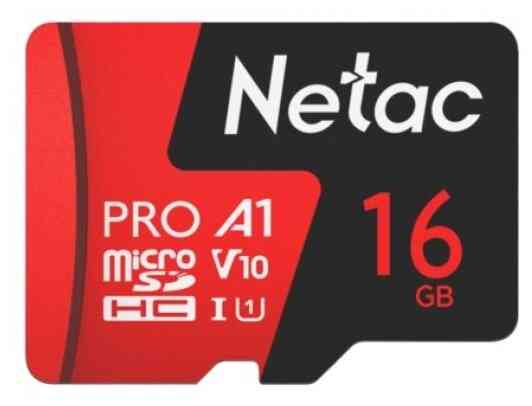 MicroSDXC 16Gb NETAC PRO, NT02P500PRO-016G-R, 100Mb/s, с адаптером, RTL