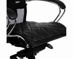 МЕТТА Накладка на сиденье для кресла "SAMURAI", рецик. кожа, черная